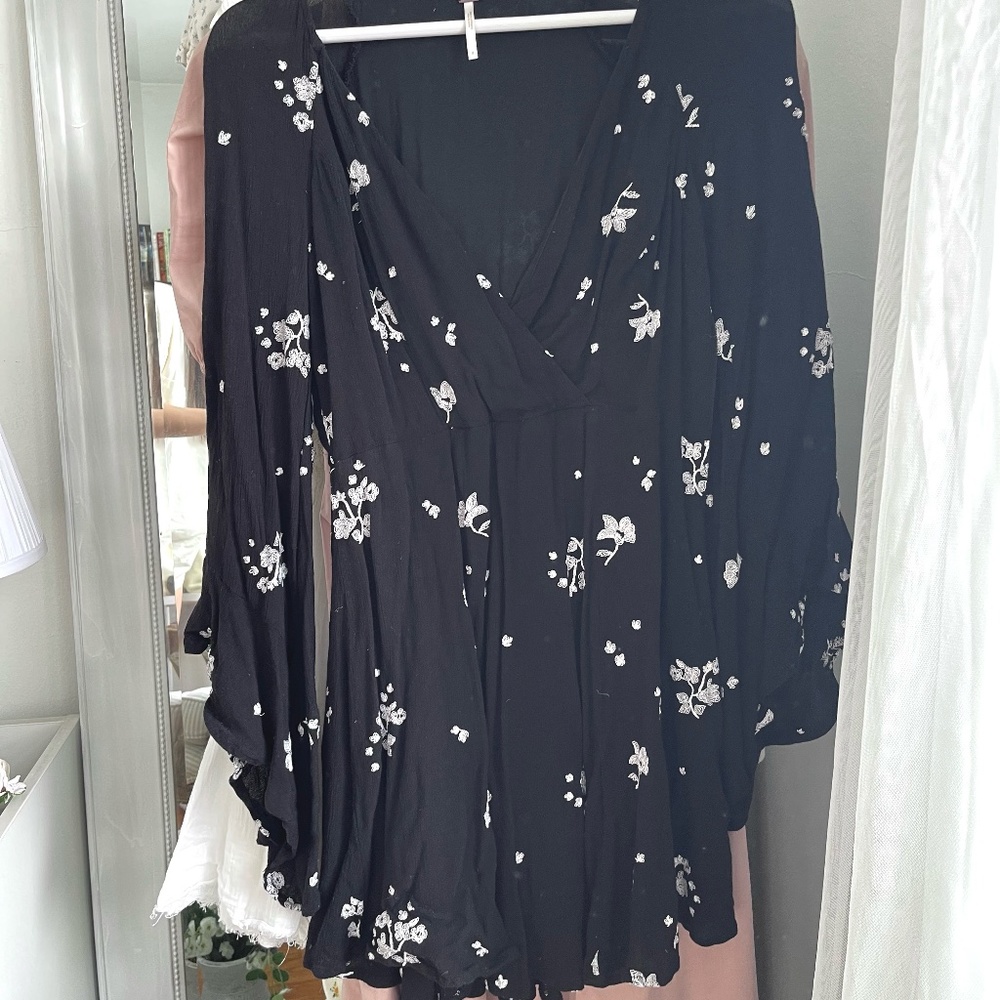 Free People Black Embodied Boho Style dress Size 8